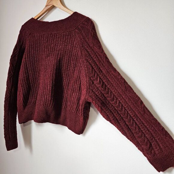 NWT DRESS FORUM DEEP RED V NECK BUTTON DOWN SWEATER SIZE L - Picture 5 of 14